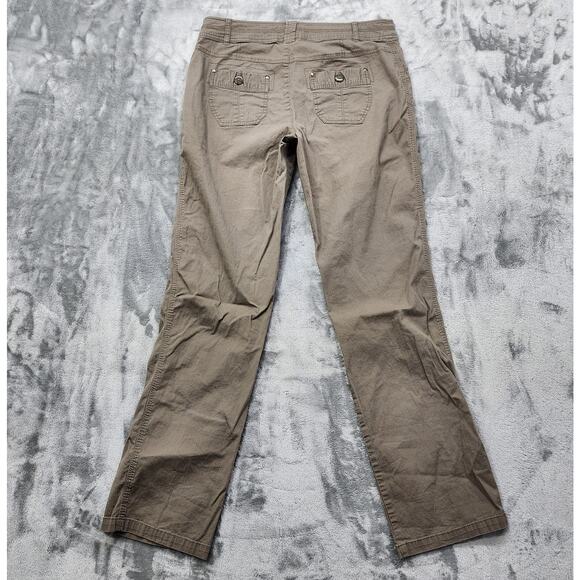 Tribal Pants Womens 10 Brown Mid Rise Straight Leg Stretch Cotton Preppy Casual - Picture 3 of 13